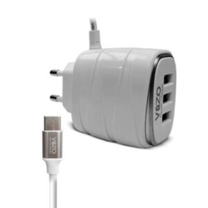 Vizo V16-Type-C – 4A Smart Fast Charger 3 USB Ports + Built-in Type-C Cable